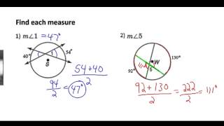 Secants Tangents and Angle Measures [upl. by Patti722]