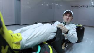 MercedesBenz TV Nico Rosberg explains the drivers seat in the Silver Arrow [upl. by Dnomso]