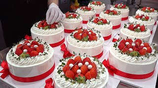 딸기케이크 Strawberry Bomb Beautiful Strawberry Cake Making Process  Korean Bakery [upl. by Ahcsas]