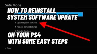 How To Reinstall System Software On PS4 With USB Some Easy Steps [upl. by Esinev]