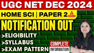 UGC NET Dec 2024 Home Science  Complete Eligibility Syllabus Exam Pattern by Prerna Maam [upl. by Hamfurd]