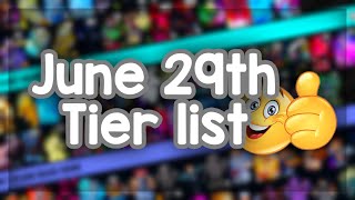 YBA June 29th Tier List [upl. by Verna]