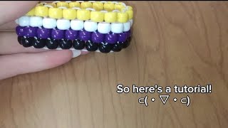 How to Tie Off an Even Peyote Stitch Kandi Cuff  Tutorial [upl. by Hecklau]