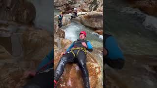 THE SLIDE in Upper Uncompahgre one of our favorite intermediate trips 💦 canyoningcolorado [upl. by Sivi]