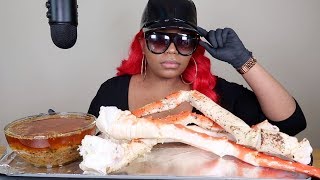 GIANT KING CRAB LEGS MUKBANG SEAFOOD BOIL [upl. by Ullyot]