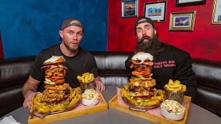 THAT UNBEATEN BURGER CHALLENGE WITH THAT SWEARY PERSONAL TRAINER GUYJAMES SMITH  BeardMeatsFood [upl. by Schild985]