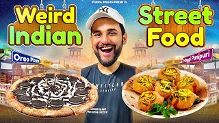 Trying WEIRD INDIAN STREET FOOD Challenge  MAGGI  Golgappe [upl. by Sherill134]