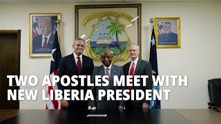 Apostles Meet With New Liberia President [upl. by Natsirhc]