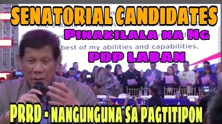 SENATORIAL CANDIDATES  Ng PDP LABAN pinakilala naPRRD nangunguna sa pagtitipon [upl. by Hitoshi]