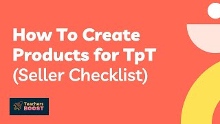 How To Create Teachers Pay Teachers Products Seller Checklist [upl. by Zemaj]