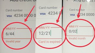 Fix MmYY Card Debit is expired month amp Year problem solve  Play Store amp Other [upl. by Ispep53]