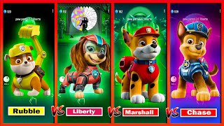 Paw Patrol Tiles Hop Game  Supper Rubble 🔴 Liberty 🔴 Marshall 🔴 Chase  Who Is Best [upl. by Elcarim]