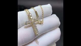 Tiffany 18k Yellow Gold 171ct Diamonds Large Cross Pendant Necklace tiffany crosspendant [upl. by Ahselak]