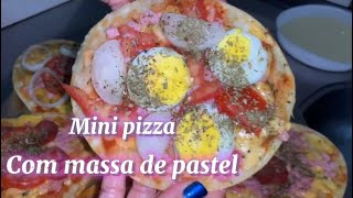 Pizza com massa de pastel prática e fácil de fazer 😋 [upl. by Gorton362]