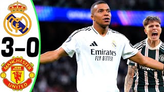 Real Madrid vs Manchester United 30  All Goals and Highlights  2024 🔥 MBAPPE [upl. by Molli]