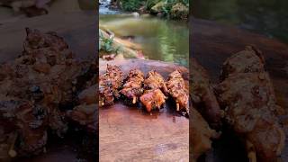 Chicken Skewers 😋🐔  Grilled Chicken Skewers in the relaxing nature short [upl. by Mackey115]