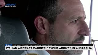 Italian Aircraft Carrier Cavour Arrives in Australia [upl. by Aihsinyt]