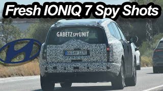 Hyundai Ioniq 7 AllElectric SUV Loses Some Camo in New Spy Shots [upl. by Shult]