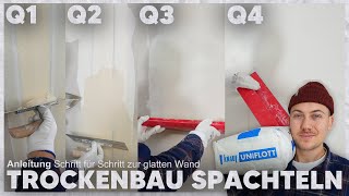 TROCKENBAU Q1Q4 spachteln einfach erklärt die BESTE ANLEITUNG die du anschauen kannst 👷🏼‍♂️ [upl. by Aritak]