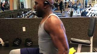 Morris Chestnut Doing Seated Dumbbell Curls [upl. by Attenev]