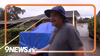 Man Straps Down His Home as Milton Arrives in Florida [upl. by Ryder]