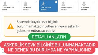 Askerlik Sevk Bilginiz Bulunmamaktadır Ne demek  Askerlik Sevk Başvurusu Hata Veriyor [upl. by Eniarda]