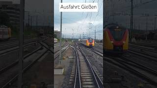 Abfahrt im Bahnhof Gießen Dieseltriebzug LINT 41  BR2648 führerstandsmitfahrt eisenbahn gießen [upl. by Ahsimak132]