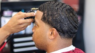 HAIRCUT TUTORIAL 360 WAVES LOW TAPER [upl. by Ayek567]