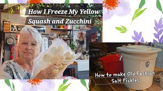 How I Freeze my Yellow Squash and Zucchini Old Fashion Salt Pickles [upl. by Pillihpnhoj877]