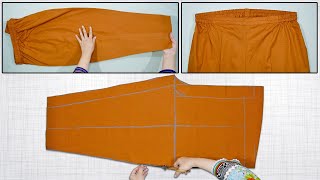 Simple Pant Trouser Cutting And Stitching  Very Easy Cutting And Sewing For Beginners [upl. by Annovy288]