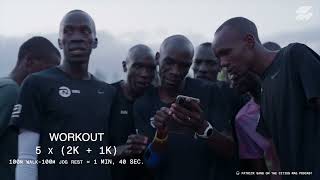 WORKOUT Eliud Kipchoge Track Session 5 x 2K  1K In Kenya [upl. by Madelin]