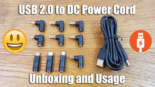 USB 20 to DC Power Cord and Adapters Unboxing [upl. by Hacissej]