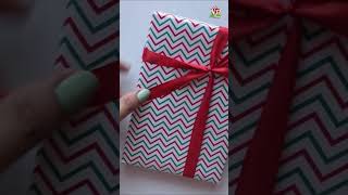 How to Wrap a Ribbon on a Christmas Gift Box  Easy way to wrap a Gift with Ribbon giftwrap [upl. by Ava]