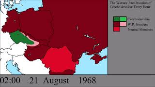 The Warsaw Pact Invasion of Czechoslovakia Every Hour [upl. by Nasah393]