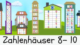 🔢 Zahlenhäuser 8 bis 10 II Kinderlieder zum Lernen – Mathe Lernlied [upl. by Biagi]