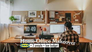 Home office makeover on low budget with IKEA hacks Office for 2 [upl. by Hayse281]