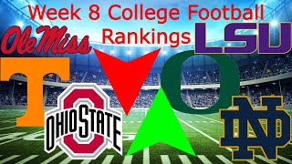 My Week 8 College Football Rankings  Updated Playoff Predictions [upl. by Minier384]