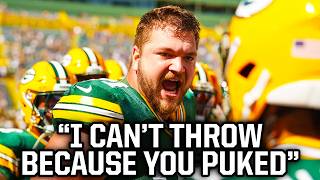 Packers center pukes all over the ball twice a breakdown [upl. by Rydder]