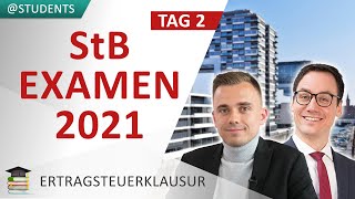 EStG  GewStG  KStG  IStR OriginalSteuerberaterexamen 2021 Tag 2 [upl. by Ecidnacal]