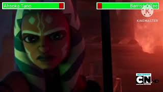 AHSOKA TANO VS BARRISS OFFEE WITH HEALTHBARS  HD  Star Wars the Clone Wars [upl. by Ahseer204]