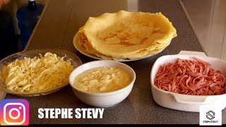 RECETTE CRÊPES JAMBONFROMAGECRÊPE SALÉE FARCI JAMBON FROMAGELA MEILLEURE RECETTE DE CRÈPE SALÉE [upl. by Kablesh]