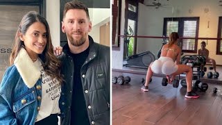 El entrenamiento de Antonela Roccuzzo que posteó el propio Lío Messi y se hizo viral [upl. by Gentes]