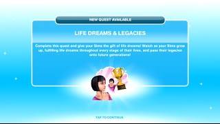 The Sims Freeplay  Life Dreams amp Legacies Görevi [upl. by Freeborn468]