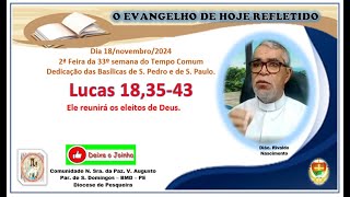 O Evangelho de hoje refletido dia 18 de novembro de 2024 – 2ª Feira da 33º semana do Tempo Comum [upl. by Ettenil]