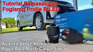 Cara Pasang Foglamp Projie BiLED Di Avanza Veloz Xenia Agya Ayla Calya Sigra Rush Terios  AES Q3 [upl. by Matthei]