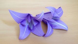 折り紙の花 アヤメ 簡単な折り方 Origami flower iris [upl. by Basil806]