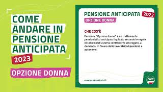 Come andare in pensione anticipata 2023  Opzione donna [upl. by Aguste]