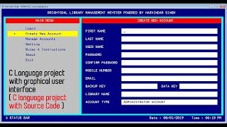 Library Management system in c language Complete C language project with Source code [upl. by Cornall]