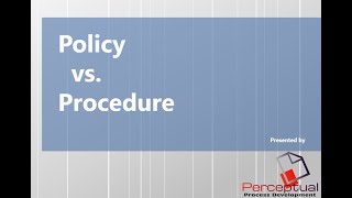 Whats the difference between a policy and a procedure [upl. by Zara]