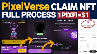 PixelVerse Mining Claim PIXFI Tokan Full Process  PixelVerse NFT  PIXFI Price Prediction [upl. by Hamimej]